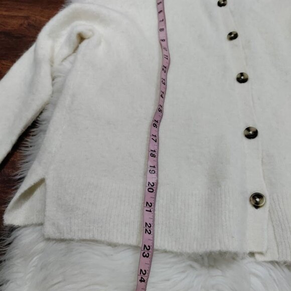 Madewell Womens Cream Button-Up Cardigan Sweater S Merino Wool Alpaca Blend - Picture 6 of 10